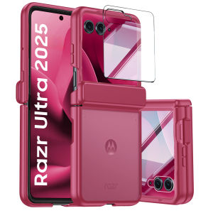 For Moto Razr Ultra 2026/ Ultra 2025 Casewith Hinge & Screen ProtectorMilitary-Grade Drop Protection Cover Phone Case-Blue