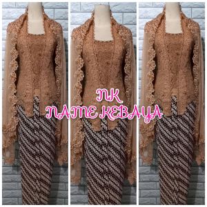 set kebaya kutubaru kebaya murah + longtorso + rok lereng dan slendang mutiara