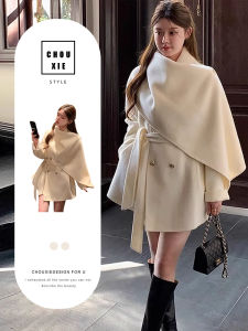 CHOUXIE | Fashion Unique Style Cloak Wool Coat