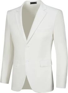 White Men Suit 1 Piece Tuxedo Peak Lapel Groomsmen Wedding Suits Set Fashion Men Business Blazer Jacket