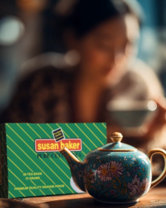 Susan Baker CEYLON TEA Bags 10 sachets – Black Tea Orange Pekoe Leaves for Teapot Mug Brewing