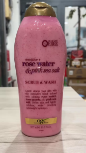 Sữa Tắm Tẩy Tế Bào Chết OGX Hoa Hồng Muối Biển 577ml