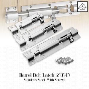 2/3/4" Inches Stainless Steel Door Latch Bolt Gate Barrel Bolts Anti-Theft Security Lock Hardware