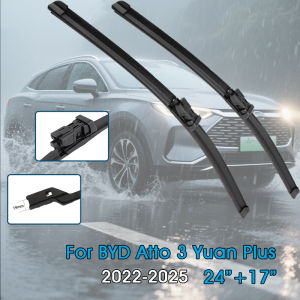 Car Wiper Blades 24"+17" For BYD Atto 3 Yuan Plus 2022-2025 Windshield Windscreen Front Window Blades Car Accessories