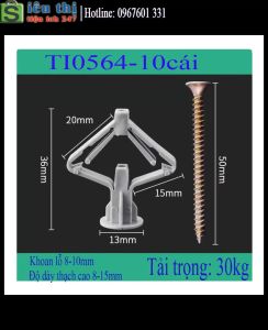 Bộ 10 Vít Nở Tắc Kè Đinh Vít Thạch Cao Chất Lượng Cao TI0576