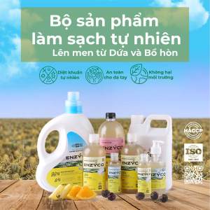 Nước ngâm rửa rau củ quả thực phẩm sinh học Enzyco 1L - 100% Enzyme Dứa