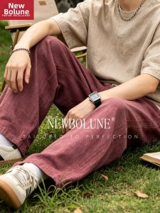 NEW BOLUNE | Elegant and Comfortable Linen Tencel Leisure Pants Men Summer Lightweight Loose Straight Trousers