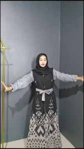 Set Couple Tenun Rania Dress Hitam: Baju Pasangan Kondangan Prewedding ANSTORE14