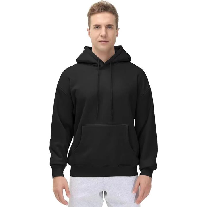 Men s Basic Pullover Hoodie Solid Color Loose Fit Ultra Soft