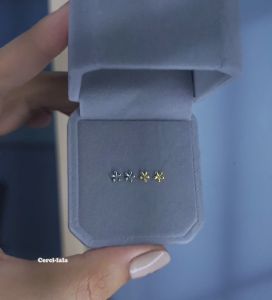 Bông tai nữ bạc cao cấp Cerci Flowercutie hình hoa mạ vàng xinh xắn nhẹ nhàng G120| Khuyên tai Cercilala