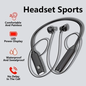 Earphone nirkabel 5.3 headphone neckband game tampilan LED stereo headset halter tahan air magnetik earbud dengan mic