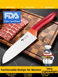 Mad Shark | Lady Chef Use Forged Multi-functional Slicing Santoku Knife