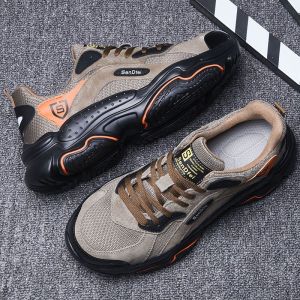 Mens Safety Work Shoes Lightweight Steel Toe Anti-impact Puncture Resistant Construction Site Shoes Breathable Wear Resistant