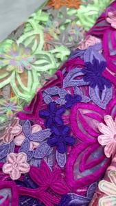 African Handcut Organdy With 3D Guipure Cord Lace Flower For Nigerian Woman Luxury PartyFrench Nigerian Lace Fabric For Wedding