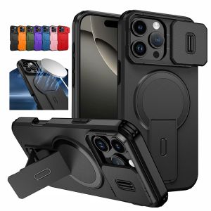 szhaiyu | for iPhone 11 12 13 14 15 16 17 Pro Max Protective Cover MagSafe Magnetic Heavy Duty Phone Case with Camera Cover & Kickstand