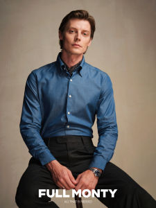 Dark Button Down Formal Business Casual Fitted Cotton Shirt