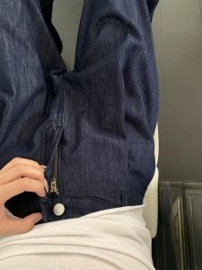 Quần Jeans Ống Rộng Cạp Cao Màu Xanh Đậm Cho Nữ Quần Dài Đến Sàn Mùa Hè Quần Jeans Denim Thường Ngày Cho Người Cao 175 Cm