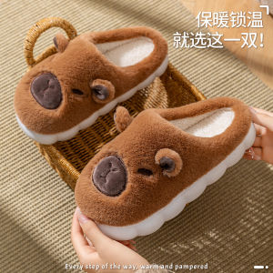 Winter Plush Slippers for Women & Men - Thick Sole Couple House Shoes Cozy Fleece-Lined Indoor Slides with Memory Foam Comfort