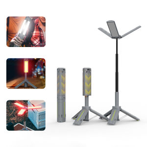 Đèn Pin Cắm Trại LED Có Thể Sạc Lại Đèn Pin Di Động Có Thể Thu Gọn Để Đi Bộ Câu Cá Hoạt Động Ngoài Trời Màu Xám Bạc
