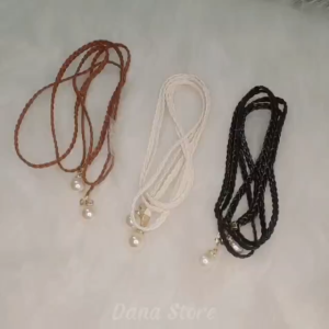 Dây lưng nữ gắn ngọc đai váy thắt nơ thanh lịch