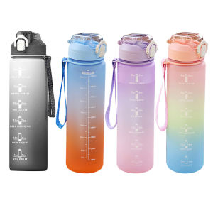 Sports Water Bottle with Time Marker 600ml Leakproof BPA-Free Plastic for Active Lifestyle Hydration