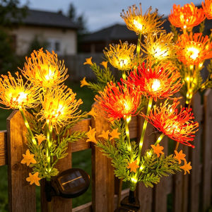 Solar Powered Shore Flower Ground Plug in Lamp Outdoor Beautiful Flower Light for Garden Yard Lawn Pathway Festival Decoration
