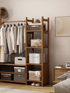 Rak Gantungan Baju Kayu Rak Lemari Pakaian Stand Hanger Baju Gantungan Baju Berdiri Laci Estetik