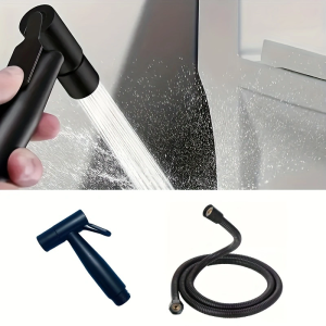 ABS Toilet Bidet Faucet Black Handheld Sprayer Bathroom Hand Bidet Sprayer Hose Toilet Self Cleaning Shower Head