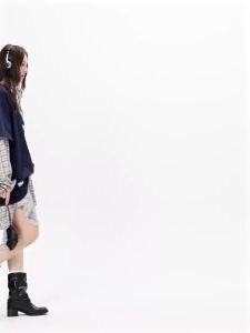 Turn Signal | Faux Two-Piece Plaid Patchwork Long Sleeve T-shirt