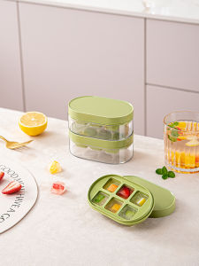 Food Grade Mini Ice Tray with Lid Household Refrigerator Ice Cube Maker Press Button Kitchen Cooking Utensils Ice Mold Tray