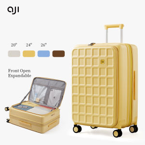 Aji Waffle Front Open Expandable PC Hard Case Luggage Travel Spinner Suitcase 20”/24"/26"