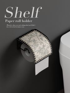 Luxurious Leaf Toilet Paper Holder Wall Mounted Bathroom Tissue Box No Drilling Required Nordic Style Small  Trend