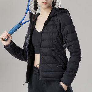 under Armour Womens Short down Jacket Fitness Training Sportswear Warm Outerwear Hooded Cotton Duckling Jacket