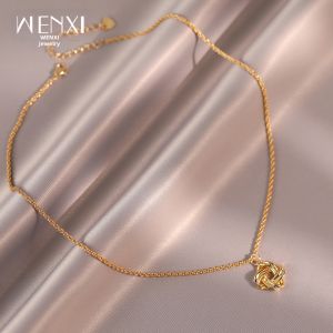 WENXI | Retro Interlocking Knot Twisted Necklace