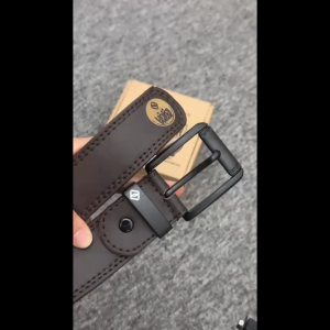 LINKSWEAR Ikat Pinggang Bahan Kulit Sabuk Ikat Pinggang Pria Original Desain Fashion Klasik Bisnis dan Kasual Gesper Kulit Dark Brown 02