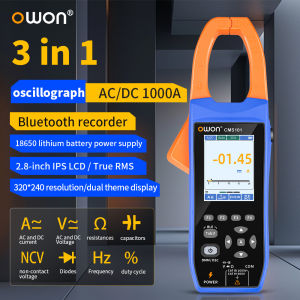 Owon CMS101 3 in 1 1000A AC/DC Clamp Meter+ Oscilloscope Bluetooth Recorder Function 18650 Lithium Battery NCV Digital Multimet