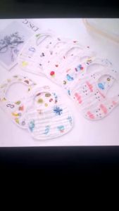 ] Yếm ăn dặm chữ U Organic 6 lớp cao cấp cho bé