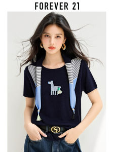Forever 21 | Bộ Áo Thun Tay Ngắn Trái Phối Hàn Quốc