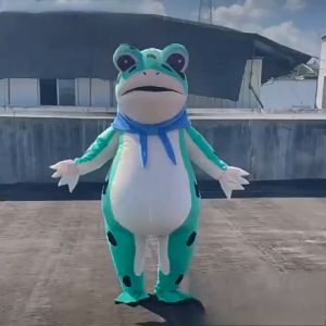 (Ready Stock) 4 Size Kid / Adult Green Frog Costume Inflatable Dual Two Air Blower Doll Maskot Cosplay Halloween Party