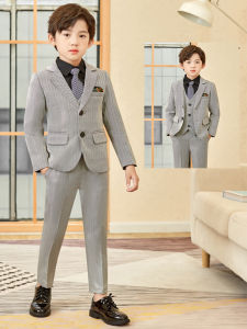 Stylish Boys Suit Set Formal Wear Childrens Western Clothes Small Tailored Look Floral Patterned Groomsmen Outfit