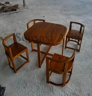 (Teak Wood) MEJA MAKAN KAYU JATI /DINNING TABLE 4 and 6 chairs