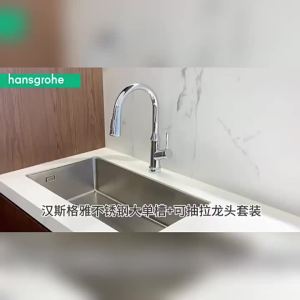 Hansgrohe | Stainless Steel Pull Down Faucet and Sink Set