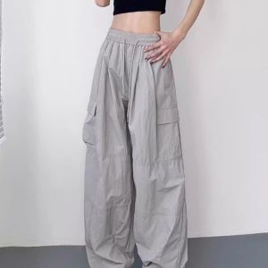 Quần Ống Rộng Cỡ Lớn Ice Silk Nhanh Khô Quần Ống Đứng Thể Thao Thường Ngày Cho Nam Mùa Hè 2025 Quần Dài Thẳng Màu Trơn