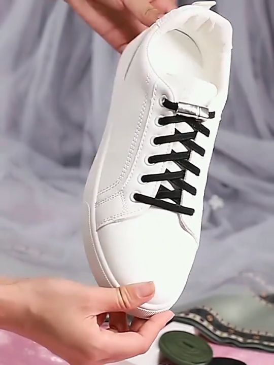 Shoe Lace Lock Clip Elastic Shoelaces No Tie Widened Flat Shoe Lace No