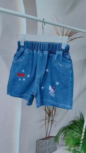 Trendy Casual Maong Short for 5 to 12 Years Old Kids Girls Embroidered Design Summer Outfit Denim Short