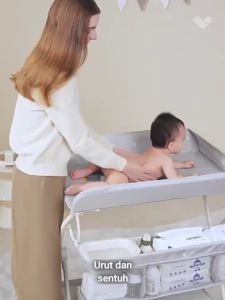 Beige Foldable Baby Diaper Changing Table Portable Newborn 0-3 Years Old Care Diaper Nursing Table