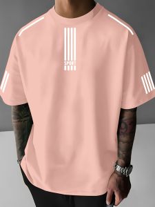 The 2025 summer new mens T-shirt is a casual fashionable outdoor street and simple mens top