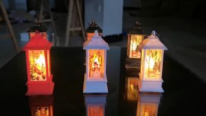 Christmas Led Light Lamp/ Vintage Santa Claus/ Snowman Castle Hanging Lamp/ Elk Snowman pattern Night LED Lamp Xmas decoration Lamp