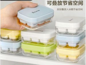 Làm đá silicon 6 lỗ lớn khuôn làm đá viên khuôn thạch khay đá với nắp bekas AIS Batu