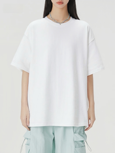 Bwka270g Heavy Weight White Short-Sleeved T-shirt Female Male Summer Fashion Brand Loose Casual Pure Color Pure Cotton Couple Half Sleeve